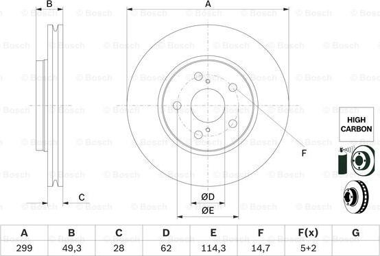 BOSCH 0 986 479 F49 - Əyləc Diski furqanavto.az