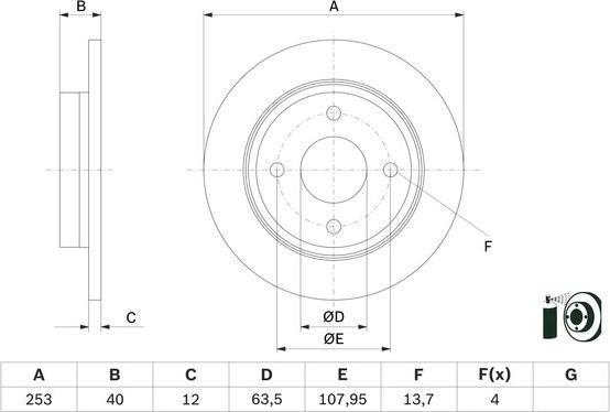 BOSCH 0 986 479 F63 - Əyləc Diski furqanavto.az