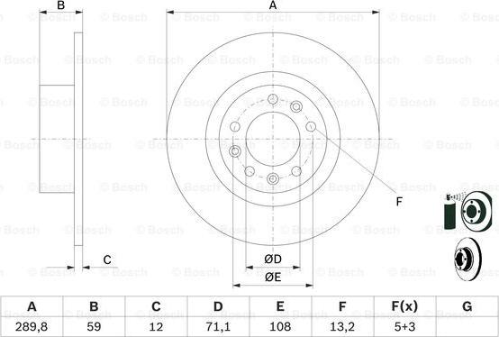 BOSCH 0 986 479 F08 - Əyləc Diski furqanavto.az