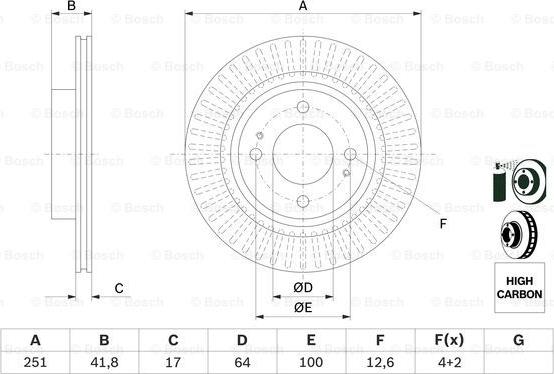 BOSCH 0 986 479 F14 - Əyləc Diski furqanavto.az