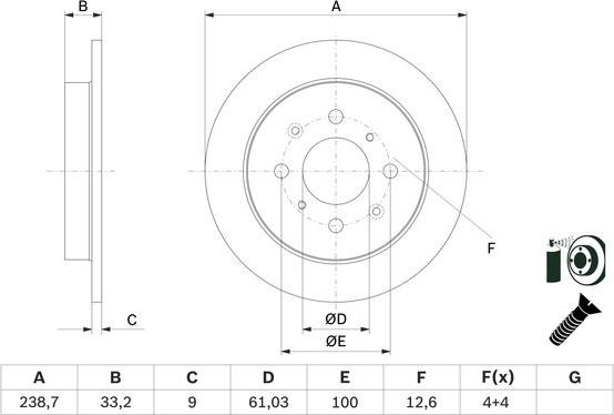 BOSCH 0 986 479 F34 - Əyləc Diski furqanavto.az