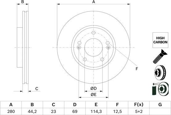 BOSCH 0 986 479 F36 - Əyləc Diski furqanavto.az