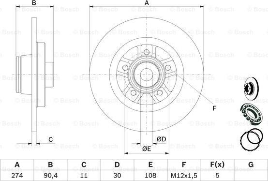 BOSCH 0 986 479 F30 - Əyləc Diski furqanavto.az