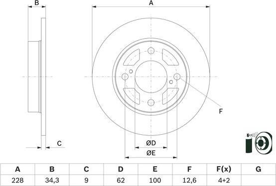 BOSCH 0 986 479 F38 - Əyləc Diski furqanavto.az