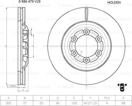 BOSCH 0 986 479 V29 - Əyləc Diski furqanavto.az