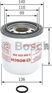 BOSCH 0 986 628 256 - Hava qurutma kartuşu, sıxılmış hava sistemi furqanavto.az