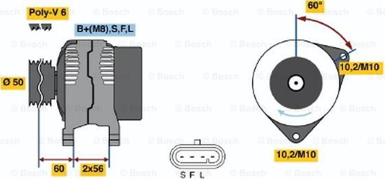 BOSCH 0 986 044 521 - Alternator furqanavto.az