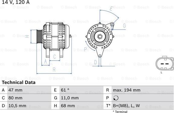 BOSCH 0 986 044 890 - Alternator furqanavto.az