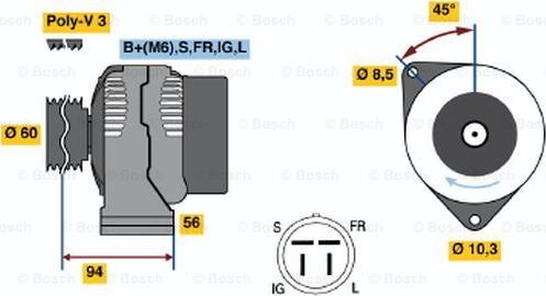 BOSCH 0 986 044 791 - Alternator furqanavto.az