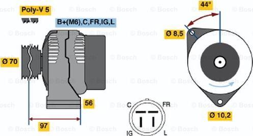 BOSCH 0 986 045 961 - Alternator furqanavto.az