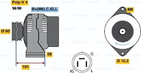 BOSCH 0 986 045 911 - Alternator furqanavto.az