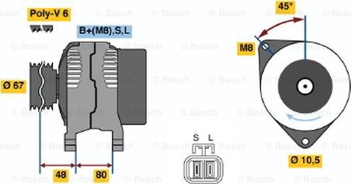 BOSCH 0 986 045 641 - Alternator furqanavto.az