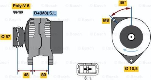 BOSCH 0 986 045 661 - Alternator furqanavto.az