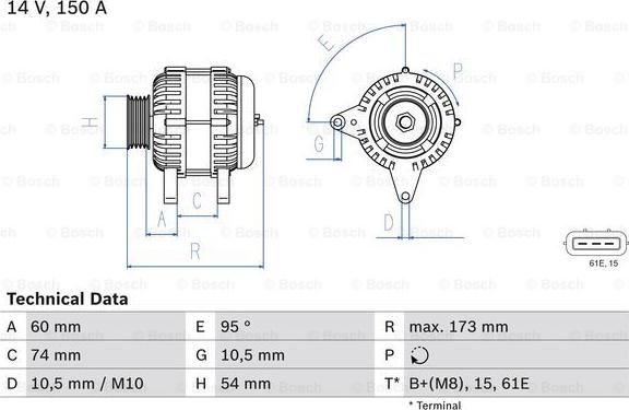 BOSCH 0 986 045 031 - Alternator furqanavto.az