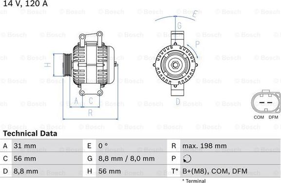 BOSCH 0 986 045 380 - Alternator furqanavto.az