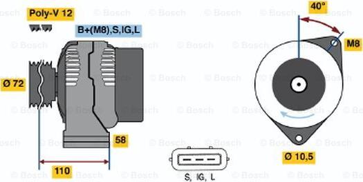 BOSCH 0 986 046 040 - Alternator furqanavto.az