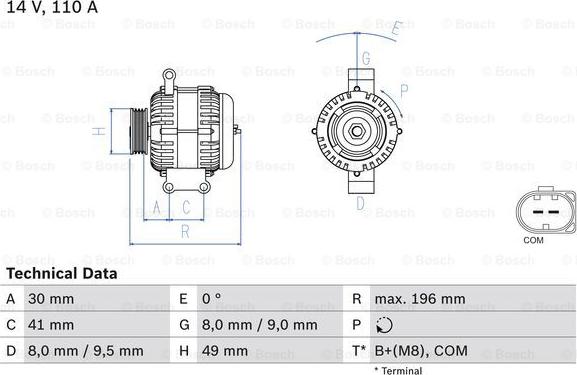 BOSCH 0 986 046 130 - Alternator furqanavto.az