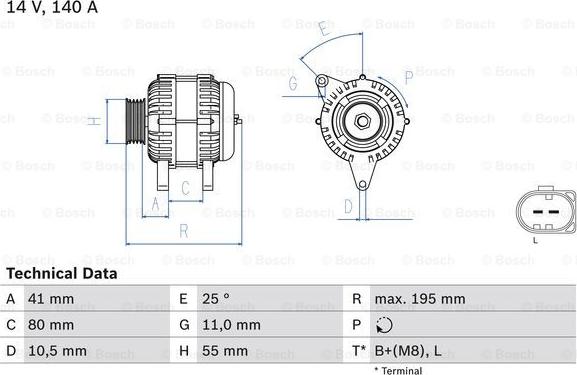 BOSCH 0 986 046 210 - Alternator furqanavto.az