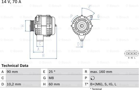 BOSCH 0 986 040 461 - Alternator furqanavto.az