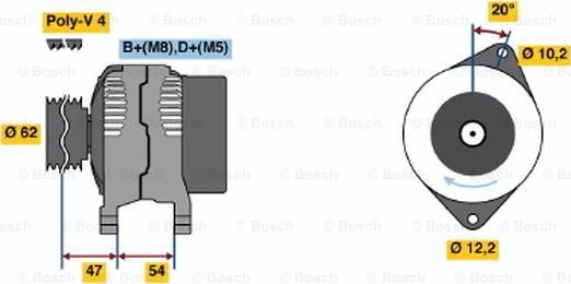 BOSCH 0 986 040 661 - Alternator furqanavto.az