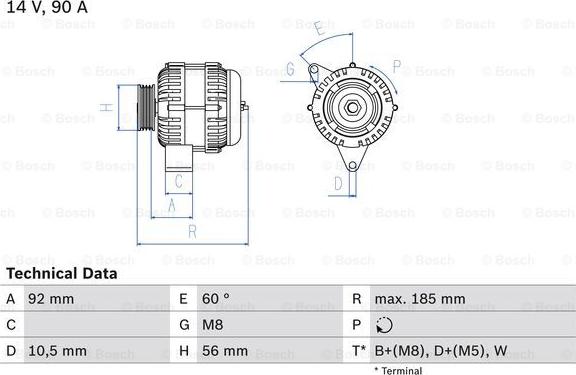 BOSCH 0 986 040 180 - Alternator furqanavto.az