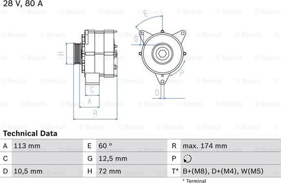 BOSCH 0 986 040 260 - Alternator furqanavto.az