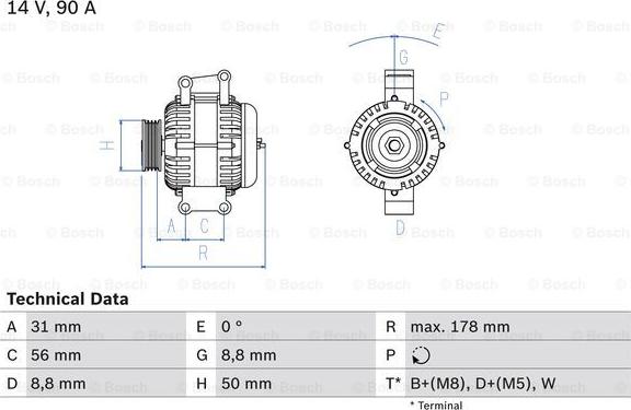 BOSCH 0 986 041 530 - Alternator furqanavto.az