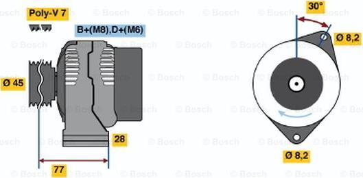 BOSCH 0 986 041 361 - Alternator furqanavto.az