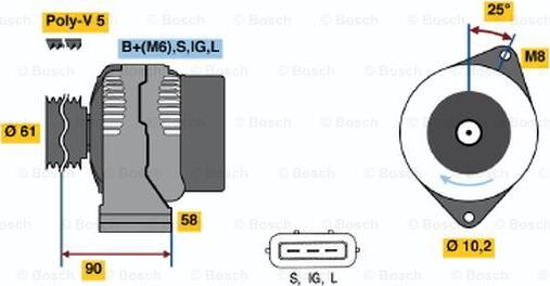 BOSCH 0 986 043 051 - Alternator furqanavto.az