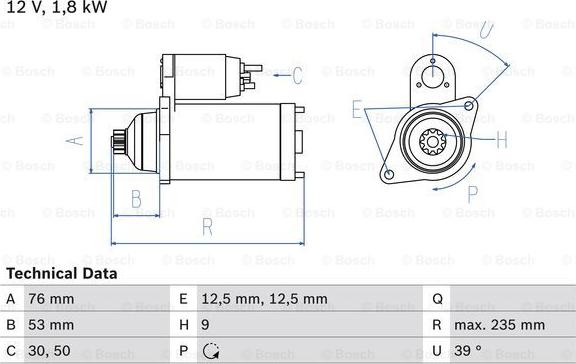 BOSCH 0 986 019 550 - Başlanğıc furqanavto.az