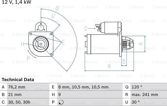 BOSCH 0 986 014 900 - Başlanğıc furqanavto.az