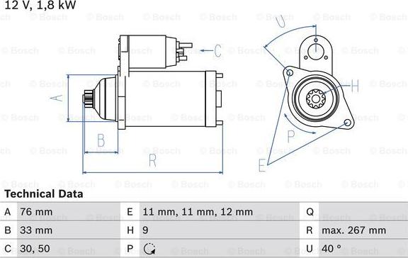 BOSCH 0 986 015 970 - Başlanğıc furqanavto.az