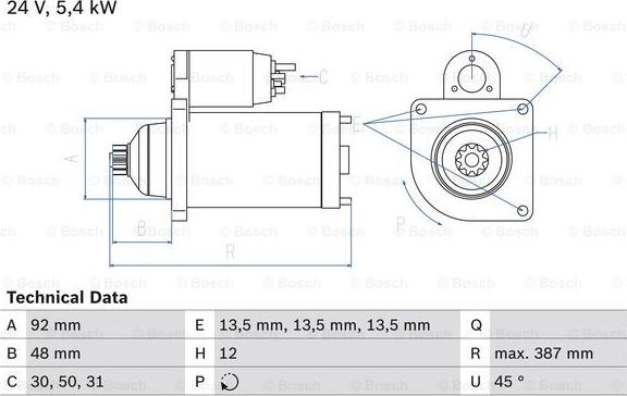 BOSCH 0 986 015 430 - Başlanğıc furqanavto.az