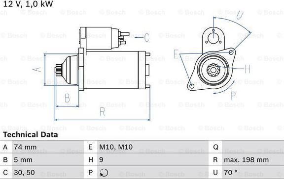 BOSCH 0 986 015 001 - Başlanğıc furqanavto.az