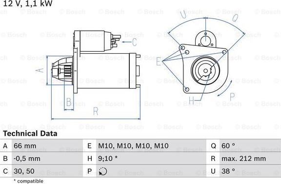 BOSCH 0 986 016 400 - Başlanğıc furqanavto.az