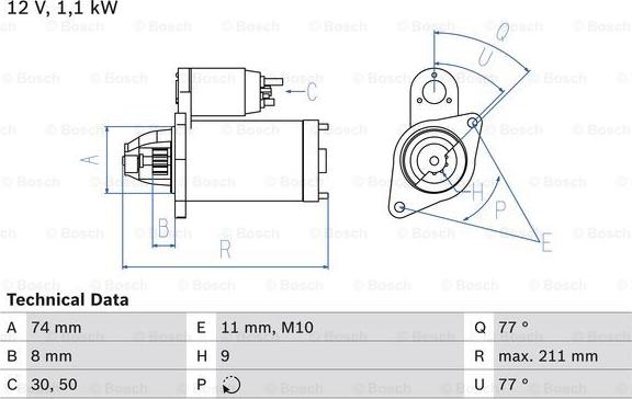 BOSCH 0 986 016 500 - Başlanğıc furqanavto.az