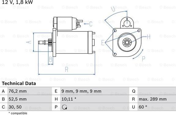 BOSCH 0 986 016 190 - Başlanğıc furqanavto.az