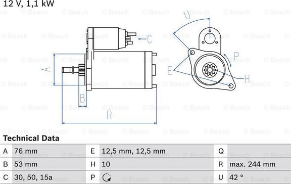 BOSCH 0 986 016 110 - Başlanğıc furqanavto.az