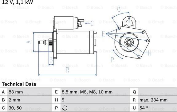 BOSCH 0986016800 - Başlanğıc furqanavto.az