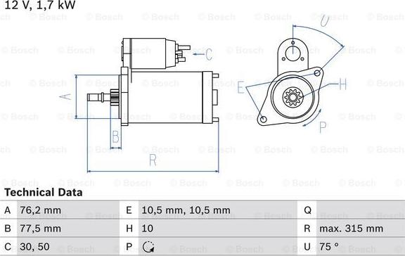 BOSCH 0 986 016 250 - Başlanğıc furqanavto.az