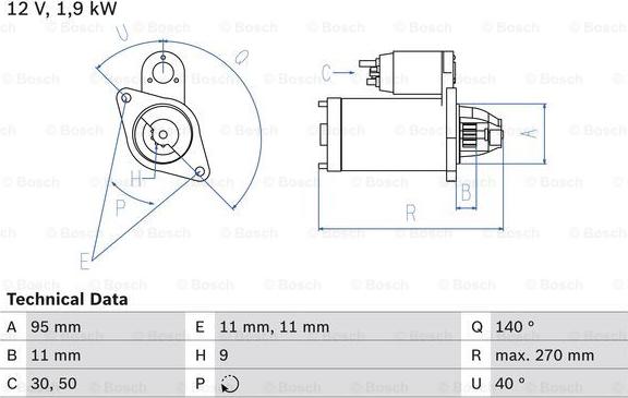 BOSCH 0 986 016 740 - Başlanğıc furqanavto.az