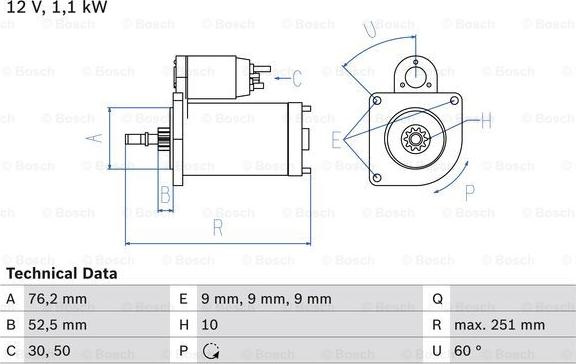 BOSCH 0 986 016 750 - Başlanğıc furqanavto.az