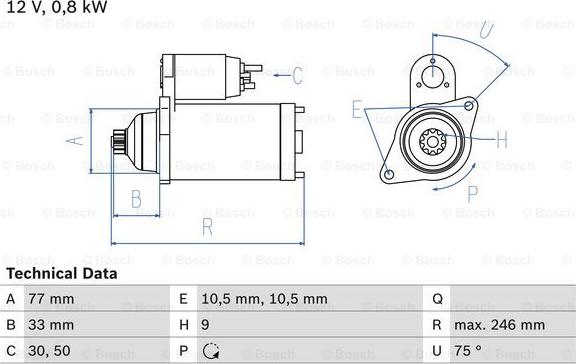 BOSCH 0 986 010 580 - Başlanğıc furqanavto.az