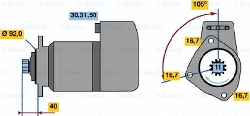 BOSCH 0 986 011 430 - Başlanğıc furqanavto.az