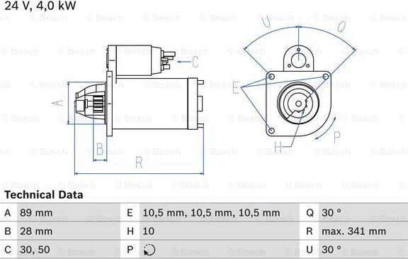 BOSCH 0 986 011 290 - Başlanğıc furqanavto.az