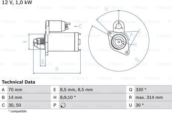 BOSCH 0 986 018 570 - Başlanğıc furqanavto.az