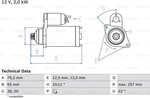 BOSCH 0 986 018 390 - Başlanğıc furqanavto.az