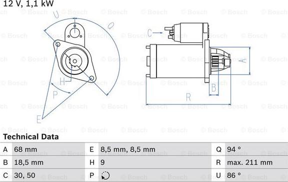 BOSCH 0 986 018 350 - Başlanğıc furqanavto.az