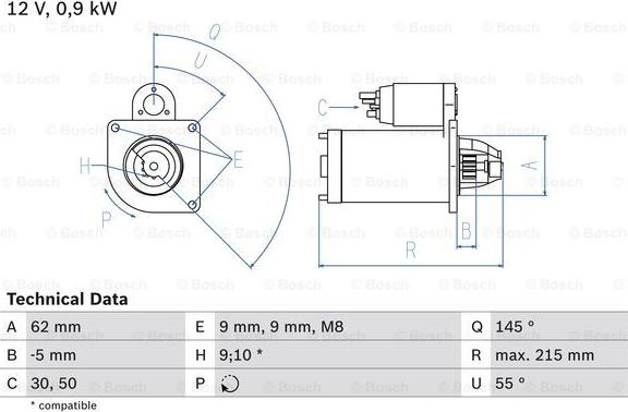 BOSCH 0 986 013 850 - Başlanğıc furqanavto.az