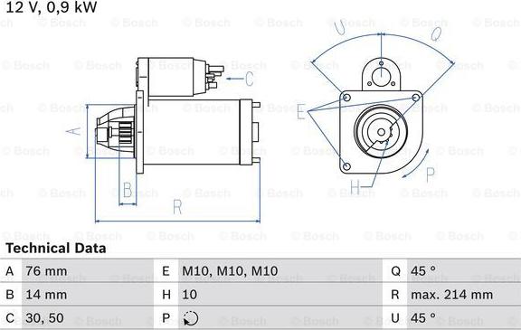 BOSCH 0 986 013 270 - Başlanğıc furqanavto.az